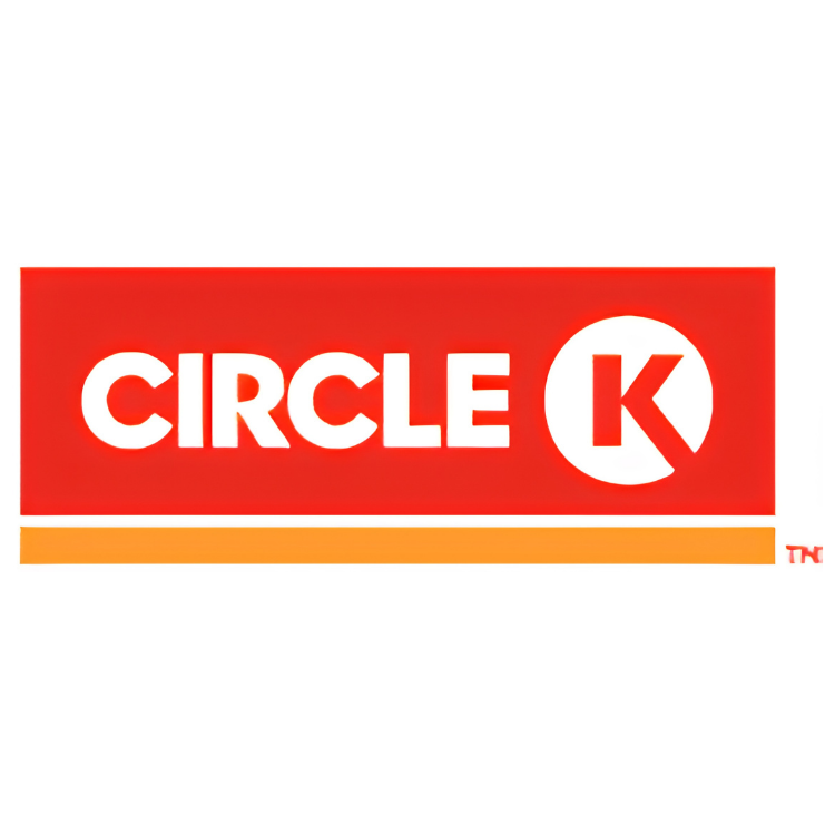 Circle K logo. Good Game energy shots are sold at Circle K.