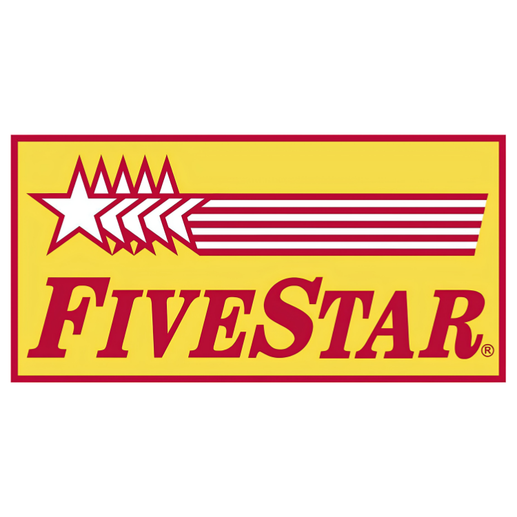 Five Star logo. Good Game energy shots are sold at Five Star.