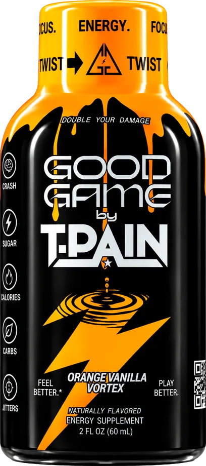 Good Game Orange Vanilla Vortex 2 oz energy shot